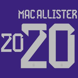 Mac Allister 20 (Officiële Argentinië Away Bedrukking 2022-2023)