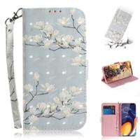 3D gekleurde tekening Magnolia patroon horizontale Flip lederen case voor Galaxy A60 met houder & card slots & portemonnee 3D gekleurde tekening Magnolia patroon horizontale Flip lederen case voor Galaxy A60 met houder & card slots & portemonnee