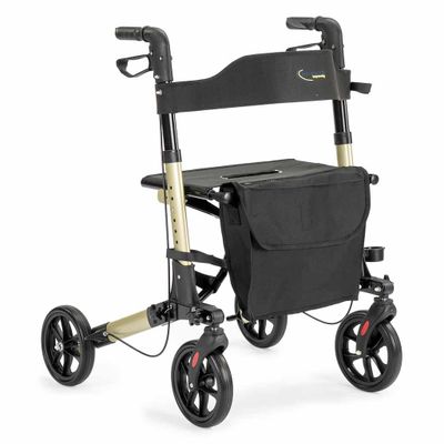 Rollator City Dubbel inklapbaar (7,8 kg) | MultiMotion | Dubbel opvouwbaar | Lichtgewicht | Compact | Champagne | 10050017
