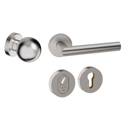 Hardbrass Voordeurset Sfera 3-delig rond met anti-kerntrek SKG*** - RVS
