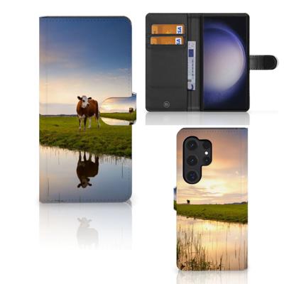 Samsung Galaxy S24 Ultra | Telefoonhoesje | Met pasjeshouder | Koe