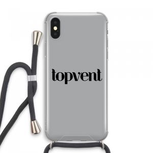 Topvent Grijs Zwart: iPhone XS Max Transparant Hoesje met koord