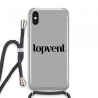 Topvent Grijs Zwart: iPhone XS Max Transparant Hoesje met koord
