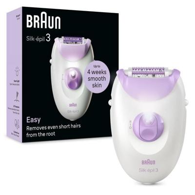 Elektrische epilator met snoer - BRAUN - SILK EPIL 3-000 - 2 snelheden - Paars