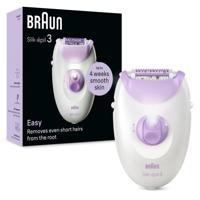 Elektrische epilator met snoer - BRAUN - SILK EPIL 3-000 - 2 snelheden - Paars