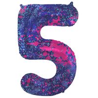 Folieballon Cijfer 5 Paint Splash Neon (86cm) Folieballon Cijfer 5 Paint Splash Neon (86cm)