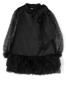 Simonetta robe volantée à détail de nœud - Noir