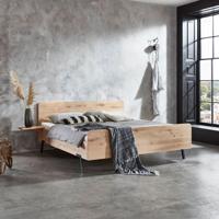 Houten Bed 'Lotus' massief eiken - 140 x 200 cm - Met 2 nachtkastjes