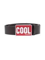 DSQUARED2 KIDS ceinture en cuir à boucle logo - Marron