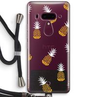 Ananasjes: HTC U12+ Transparant Hoesje met koord