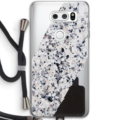 Gespikkelde marmer: LG V30 Transparant Hoesje met koord