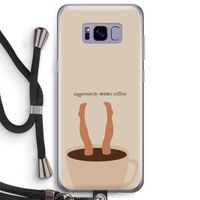 Aggressively drinks coffee: Samsung Galaxy S8 Plus Transparant Hoesje met koord