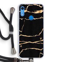 Gouden marmer: Huawei Y6s Transparant Hoesje met koord