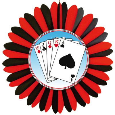 Decoratie waaier casino kaarten