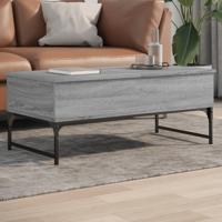 Salontafel 100x50x40 cm bewerkt hout en metaal grijs sonoma - thumbnail