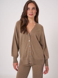 V-hals vest met knopen en pofmouwen