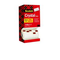 Plakband Scotch Crystal 600 19mmx33m transparant 12+2 gratis - thumbnail