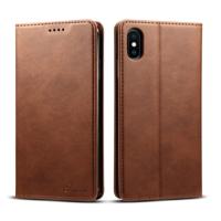 Suteni kalf textuur horizontale Flip lederen case voor iPhone XS Max met houder & kaartsleuven & portemonnee (koffie)