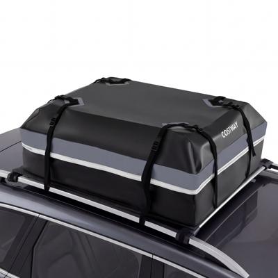 Autodakkoffers van 450 L/600 L Waterdichte Zachte Dakkoffers met Antislipmat Bagageslot Bevestigingsriemen-Grijs-M