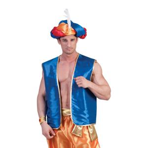 Carnaval verkleed Arabisch vest - blauw - voor volwassenen - Sultan - 1001 nacht thema