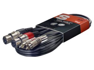 Stagg STC3CMXF Adapterkabel RCA M Naar XLR F 3m