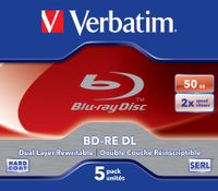 Verbatim BD-RE DL 50GB 2 x 5 Pack Jewel Case 5 stuk(s)