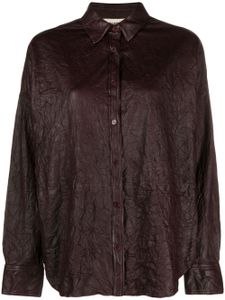 Zadig&Voltaire chemise Tamara en cuir à effet craquelé - Marron