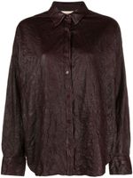 Zadig&Voltaire chemise Tamara en cuir à effet craquelé - Marron - thumbnail