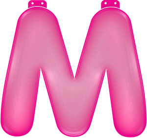 Roze letter M opblaasbaar