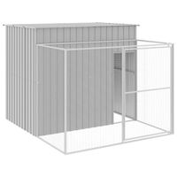 The Living Store Hondenhok Verlengde Ren - 214 x 253 x 181 cm - Gegalvaniseerd Staal