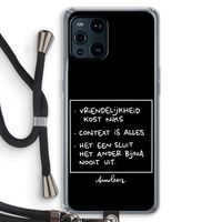 Mijn Motto's: Oppo Find X3 Pro Transparant Hoesje met koord
