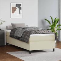 Boxspring bed kunstleer crèmekleurig 80x200 cm