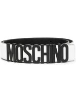 Moschino ceinture à plaque logo - Blanc