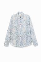 Casual overhemd met blokjes - BLUE - XXL