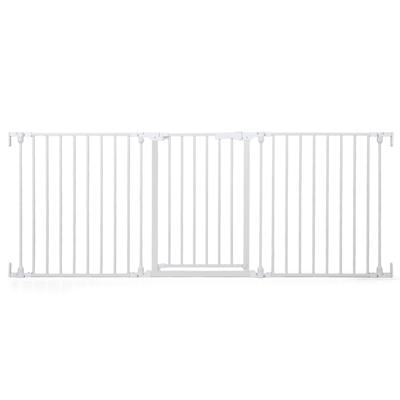 Traphek voor Baby's Veiligheidshek voor Huisdieren met 3 Panelen Dubbele Sluiting en Opening in 2 Richtingen Stevig Metalen Kinderhek-Wit