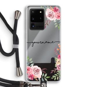 Rozen: Samsung Galaxy S20 Ultra Transparant Hoesje met koord