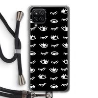 Eye pattern #3: Samsung Galaxy A12 Transparant Hoesje met koord