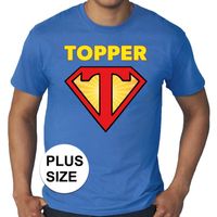 Grote maten t- shirt Super Topper heren blauw 4XL  -