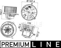 Interieurventilatie BEHR HELLA SERVICE *** PREMIUM LINE *** MAHLE, Spanning (Volt)12V, u.a. für VW, Seat, Skoda, Audi