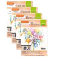 Schetsboek - 4x - aquarel papier - A4 formaat - 21 x 30 cm - 12 vellen - 200 gram