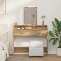 Kaptafel artisanaal eikenkleurig 100 x 41 x 140 cm Bewerkt hout