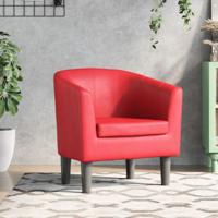 Kuipstoel kunstleer rood
