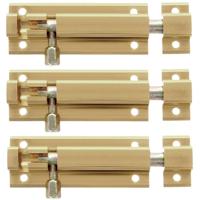 AMIG schuifslot - 6x - aluminium - 15 cm - goudkleur - deur - schutting - raam slot - Grendels - thumbnail