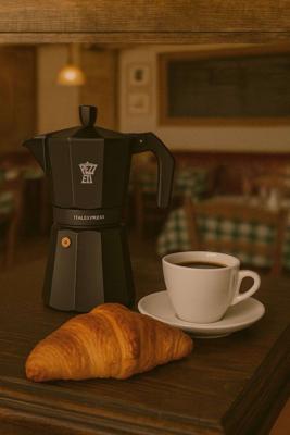 Italiaans koffiezetapparaat - PEZZETTI - ITALEXPRESS - Aluminium - 6 kopjes - Zwart