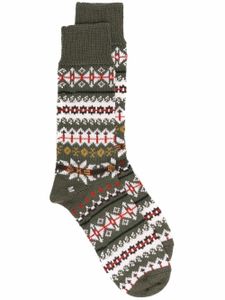 Mackintosh chaussettes en maile fair isle - Vert