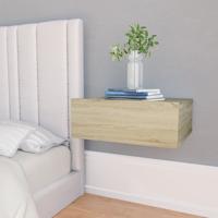 Nachtkastje zwevend 40x30x15cm bewerkt hout sonoma eikenkleurig - thumbnail