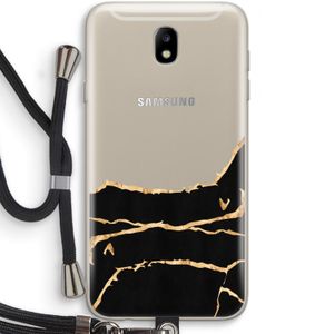 Gouden marmer: Samsung Galaxy J7 (2017) Transparant Hoesje met koord