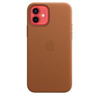 Apple origineel Leather MagSafe Case iPhone 12 / 12 Pro Saddle Brown - MHKF3ZM/A - thumbnail