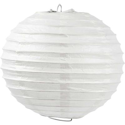 Creativ Company Rijstpapier lamp, rond, d 20 cm, wit, 1 stuk