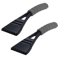 2x stuks kunststof ijskrabber met grijs softgrip handvat 27 cm - IJskrabbers